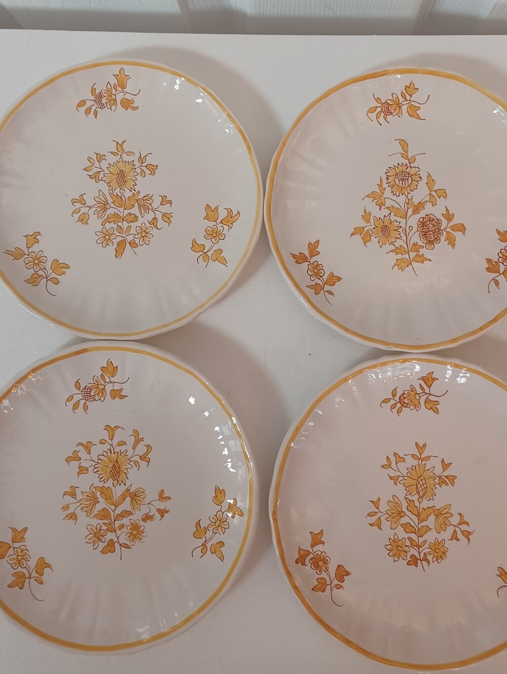 Vtg Tiffany & Co. Hand Painted French Faience Dessert Plates Set of 4 B.5539 (B)